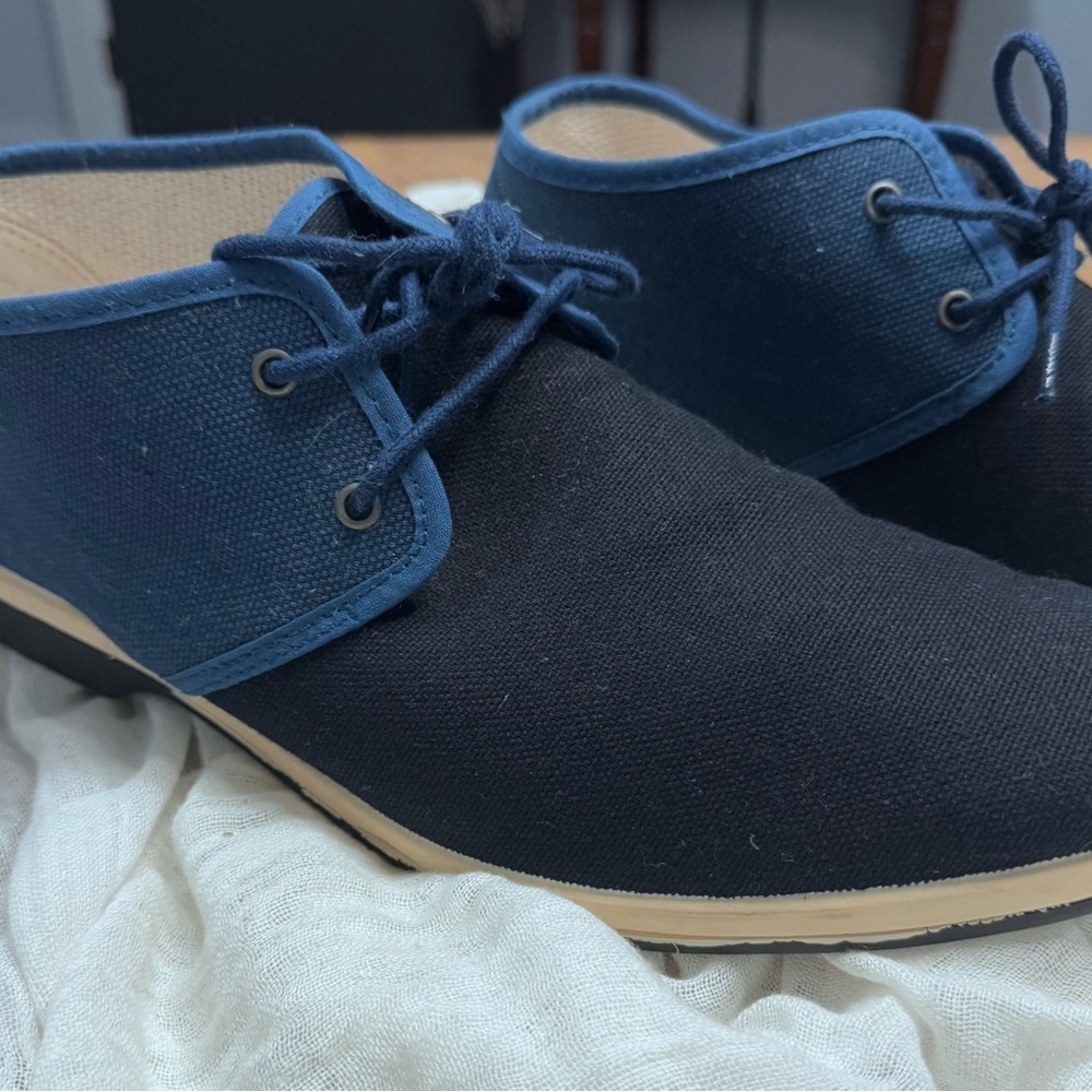 Maians Black and Blue Canvas Shoes